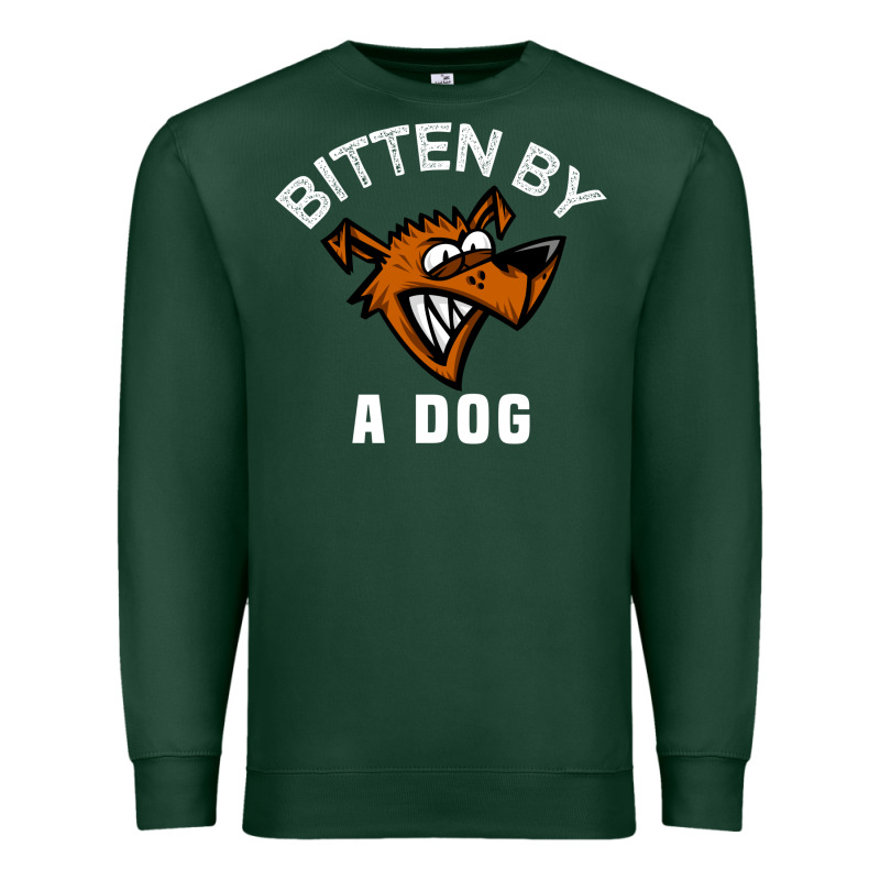 Bitten By A Dog Angry Dog Bite Funny Gift Premium Sweatshirt by lanVoArt | Teevron