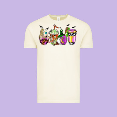Halloween Coffee Cups Vintage Tee Designed By Nancycooperartshop