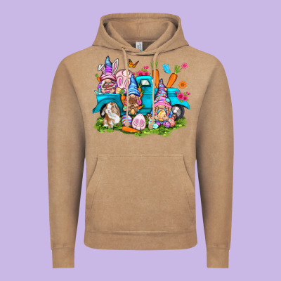 Easter Gnomies With Truck Easter Day Vintage Hoodie Designed By Howdyjamesfarm