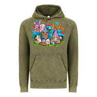 Vintage Olive Easter gnomies with truck Easter Day Vintage Hoodie - HowdyJamesFarm
