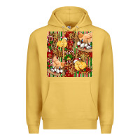 Antique Gold christmas chicken Premium Hoodie - FaDigitalArtStudio