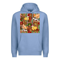 Colony Blue christmas chicken Premium Hoodie - FaDigitalArtStudio