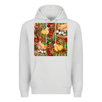 Dove Grey christmas chicken Premium Hoodie - FaDigitalArtStudio