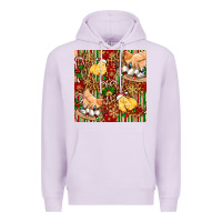 Lilac christmas chicken Premium Hoodie - FaDigitalArtStudio