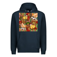 Navy christmas chicken Premium Hoodie - FaDigitalArtStudio