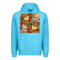 Ocean Blue christmas chicken Premium Hoodie - FaDigitalArtStudio