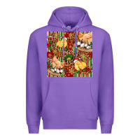 Purple christmas chicken Premium Hoodie - FaDigitalArtStudio