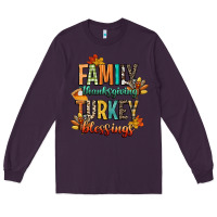 Plum family thanksgiving turkey blessing Long Sleeve Tee - CowGirlArtShop
