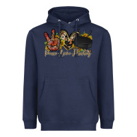Navy peace love hockey Heavyweight Hoodie - RacoonDesign