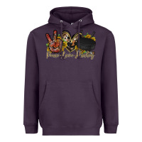 Plum peace love hockey Heavyweight Hoodie - RacoonDesign