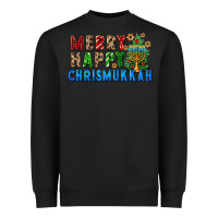 Black merry happy chrismukkah Heavyweight Sweatshirt - FaDigitalArtStudio