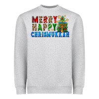 Heather Grey merry happy chrismukkah Heavyweight Sweatshirt - FaDigitalArtStudio