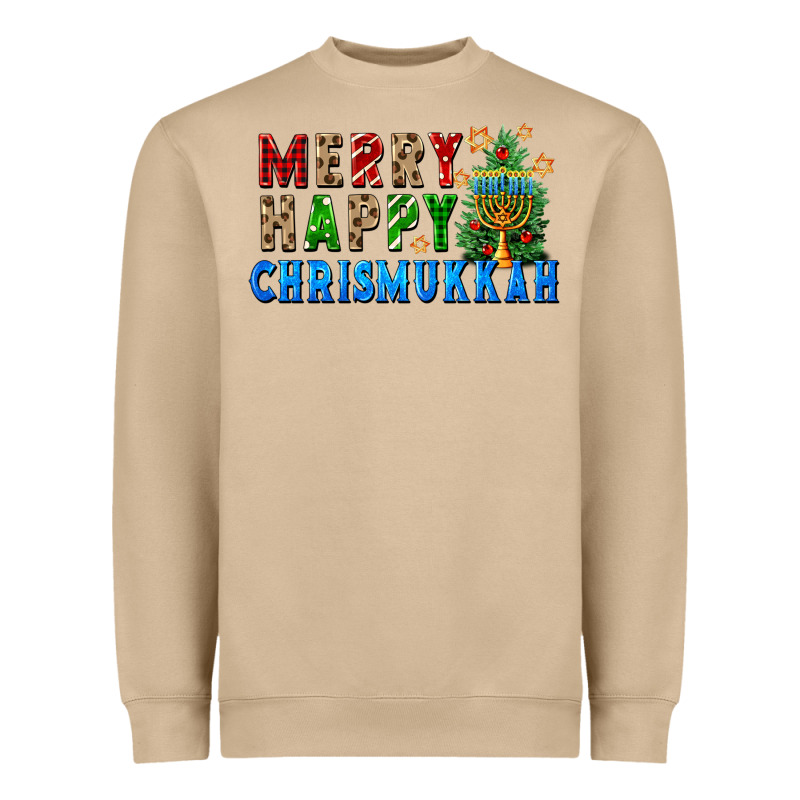 Merry Happy Chrismukkah Heavyweight Sweatshirt by FaDigitalArtStudio | Teevron