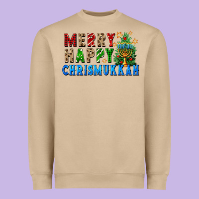 Merry Happy Chrismukkah Heavyweight Sweatshirt Designed By Fadigitalartstudio