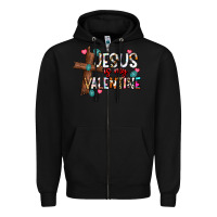 Black jesus is my valentine Zipper Hoodie - CowhideDigitalArt