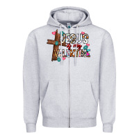 Heather Grey jesus is my valentine Zipper Hoodie - CowhideDigitalArt