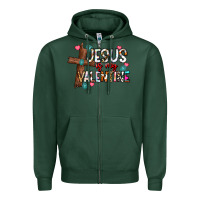 Sports Green jesus is my valentine Zipper Hoodie - CowhideDigitalArt