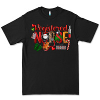 Black Registered Nurse Christmas Premium Tee - LillyAllenDesigns