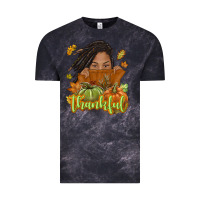 Cloud Black Thankful Fall with black girl Vintage Tee - NancyCooperArtShop