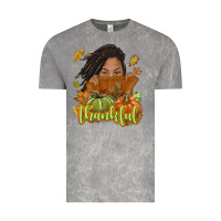 Cloud Rock Thankful Fall with black girl Vintage Tee - NancyCooperArtShop