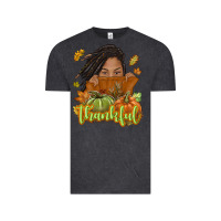 Vintage Black Thankful Fall with black girl Vintage Tee - NancyCooperArtShop