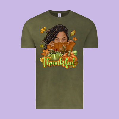Thankful Fall With Black Girl Vintage Tee Designed By Nancycooperartshop