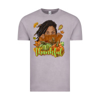 Vintage Zinc Thankful Fall with black girl Vintage Tee - NancyCooperArtShop