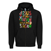 Black jesus is the reason for the season Zipper Hoodie - CowhideDigitalArt