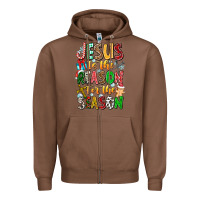 Chestnut jesus is the reason for the season Zipper Hoodie - CowhideDigitalArt