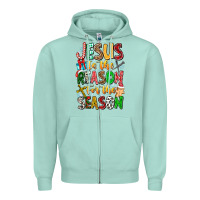 Seafoam jesus is the reason for the season Zipper Hoodie - CowhideDigitalArt