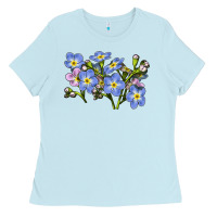 Baby Blue Forget Me Not Flower Illustrations Ladies Tee - LillyAllenDesigns