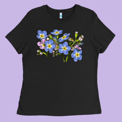 Forget Me Not Flower Illustrations Ladies Tee Designed By Lillyallendesigns
