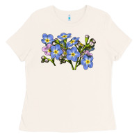 Bone Forget Me Not Flower Illustrations Ladies Tee - LillyAllenDesigns