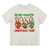 Cream Rockin' Around The Christmas Tree Heavy Core Tee - BundleAndBundleShop