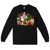 Black western santa cowboy coffe cups christmas Long Sleeve Tee - CowGirlArtShop