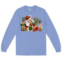 Colony Blue western santa cowboy coffe cups christmas Long Sleeve Tee - CowGirlArtShop