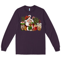 Plum western santa cowboy coffe cups christmas Long Sleeve Tee - CowGirlArtShop
