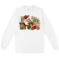 White western santa cowboy coffe cups christmas Long Sleeve Tee - CowGirlArtShop