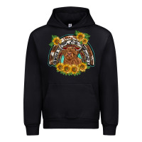Black scottish calf sunflowers rainbow Urban Hoodie - BarkalooDesign