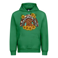 Emerald scottish calf sunflowers rainbow Urban Hoodie - BarkalooDesign