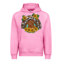 Fuchsia Pink scottish calf sunflowers rainbow Urban Hoodie - BarkalooDesign