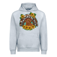 Heather Grey scottish calf sunflowers rainbow Urban Hoodie - BarkalooDesign