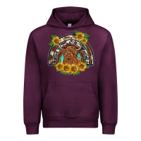 Mauve Wine scottish calf sunflowers rainbow Urban Hoodie - BarkalooDesign