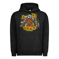 Pigment Black scottish calf sunflowers rainbow Urban Hoodie - BarkalooDesign