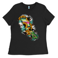 Black Baja California State Of Mexico Map Ladies Tee - RanaPortraitStore