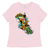 Bubblegum Pink Baja California State Of Mexico Map Ladies Tee - RanaPortraitStore