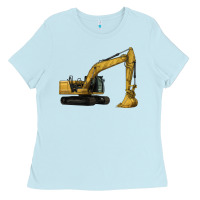 Baby Blue Excavator Ladies Tee - LillyAllenDesigns