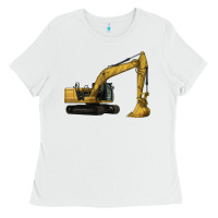 White Excavator Ladies Tee - LillyAllenDesigns