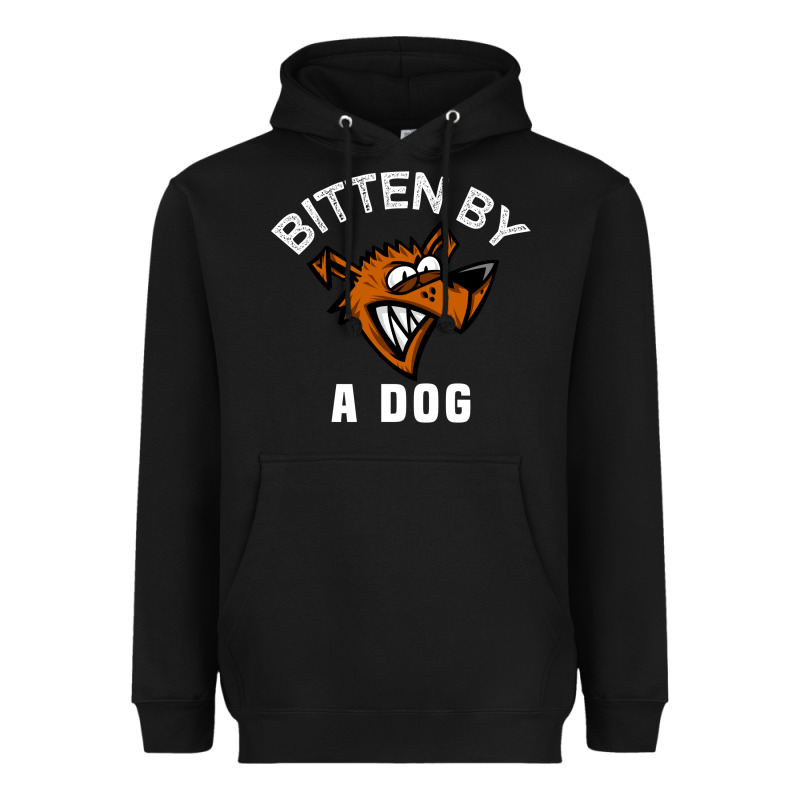 Bitten By A Dog Angry Dog Bite Funny Gift Heavyweight Hoodie by lanVoArt | Teevron