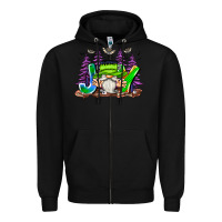 Black Joy Halloween Gnome Zipper Hoodie - CowhideDigitalArt